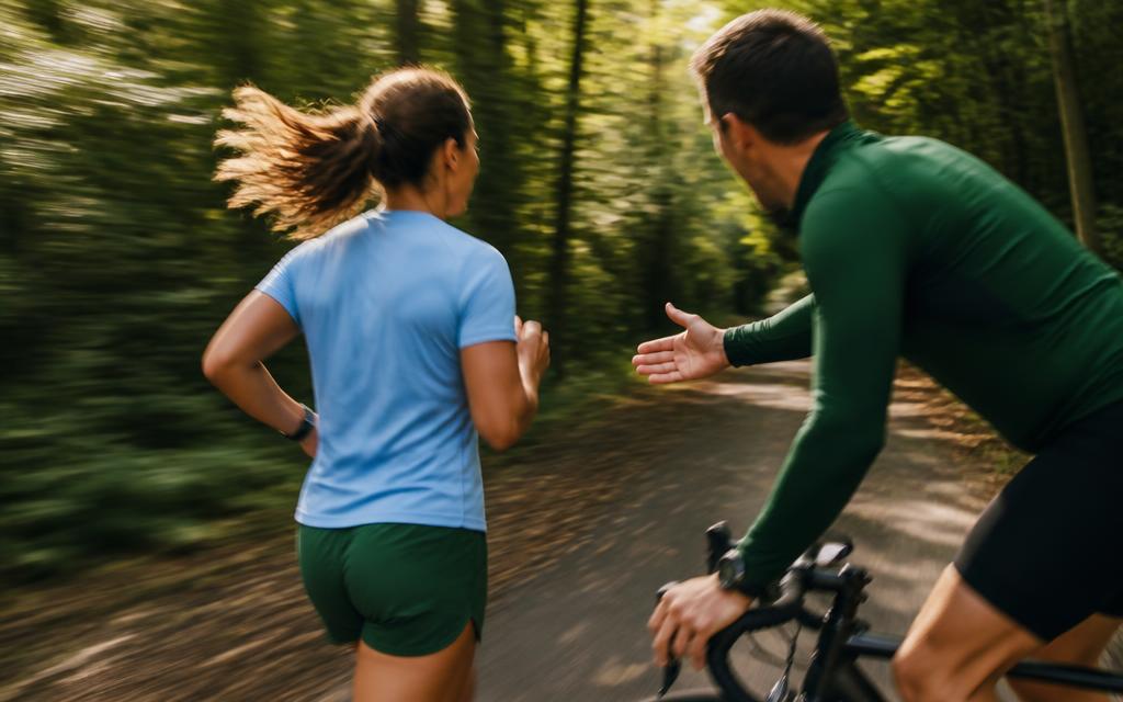 Coach begeleidt een atleet tijdens een outdoor training